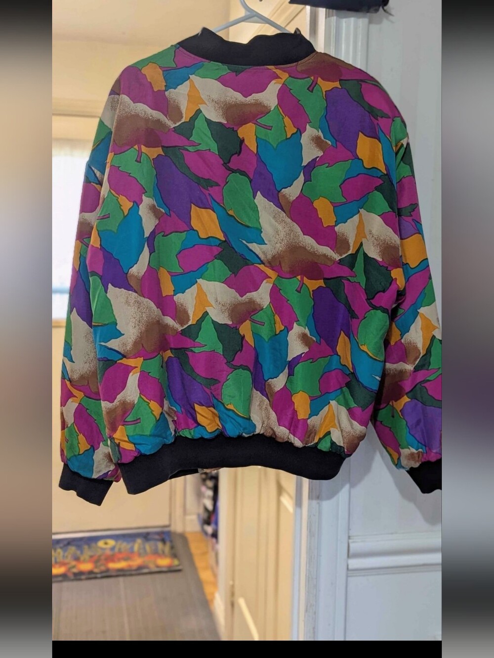 Colorful Abstract Print Bomber Jacket - Picture 3 of 3